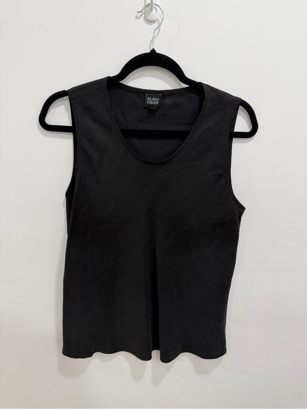 Eileen Fisher - Black Scoop Neck Sleeveless Tank